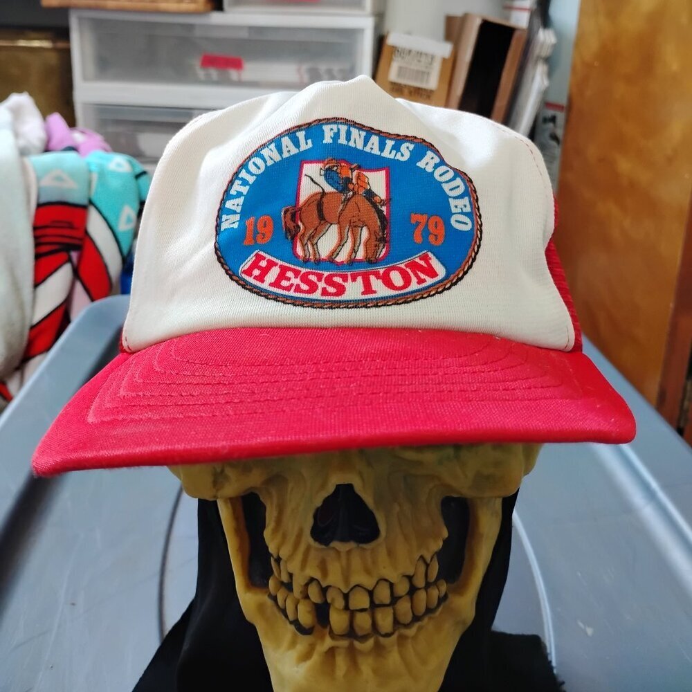 Vintage Hesston National Finals Rodeo 1979 Snap Trucker Hat Cap